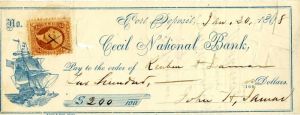 Check signed by John H. Lamar - Autographed Check