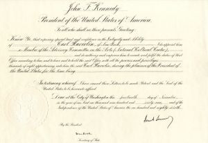 JFK Signed Appointment - Autographs