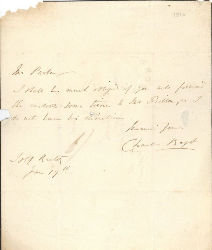 Letter signed by Sir Charles Bagot - Autograph
