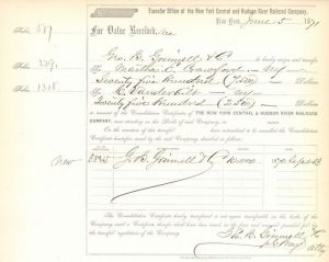 Transfer to Cornelius Vanderbilt - Autographs - SOLD