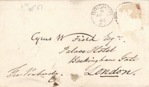 Envelope Addressed to Cyrus W. Field and Signed by George Peabody - Autographs