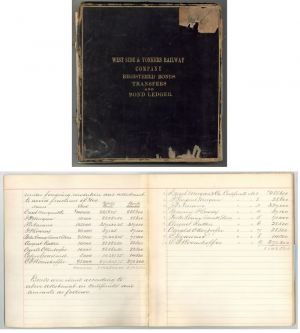 West Side and Yonkers Railway Company Ledger Book - dated 1880's Railroad Records