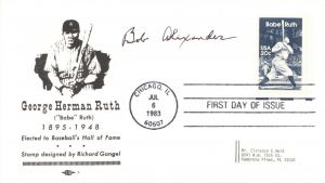 Bob Alexander signs "Babe Ruth" Envelope - Autographs