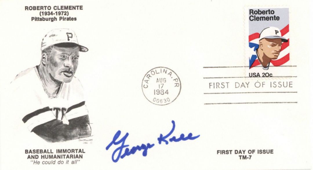 George Kell signed Roberto Clemente Envelope - Sports Autograph