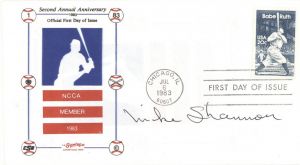 Mike Shannon signs "Babe Ruth" Envelope - Autographs - SOLD