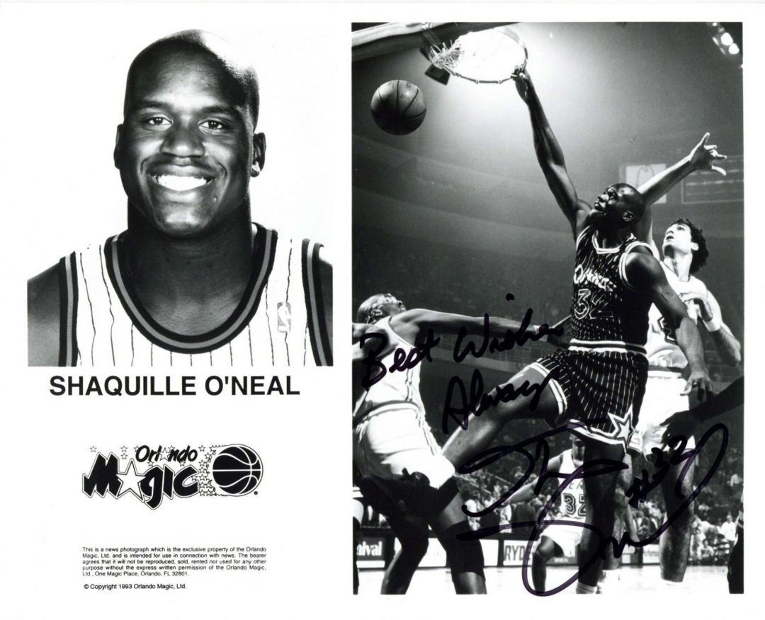 Signed portrait of Shaquille O'Neal - Autographs