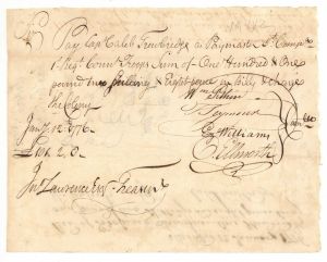 Oliver Ellsworth signed Revolutionary War Pay Order - Autograph - American Revolution - SOLD