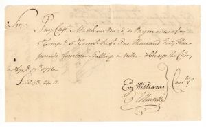 Oliver Ellsworth signed Revolutionary War Pay Order - Autographs