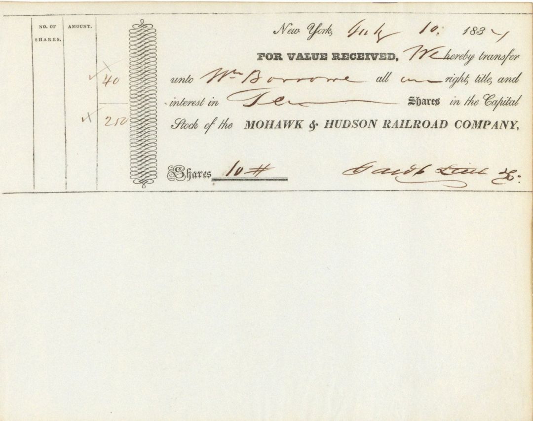 Jacob Little Signed Mohawk and Hudson Railroad Co. - Autographs