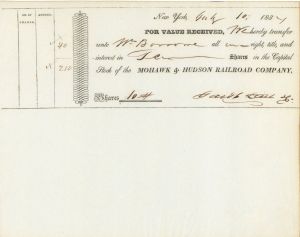 Jacob Little Signed Mohawk and Hudson Railroad Co. - Autographs