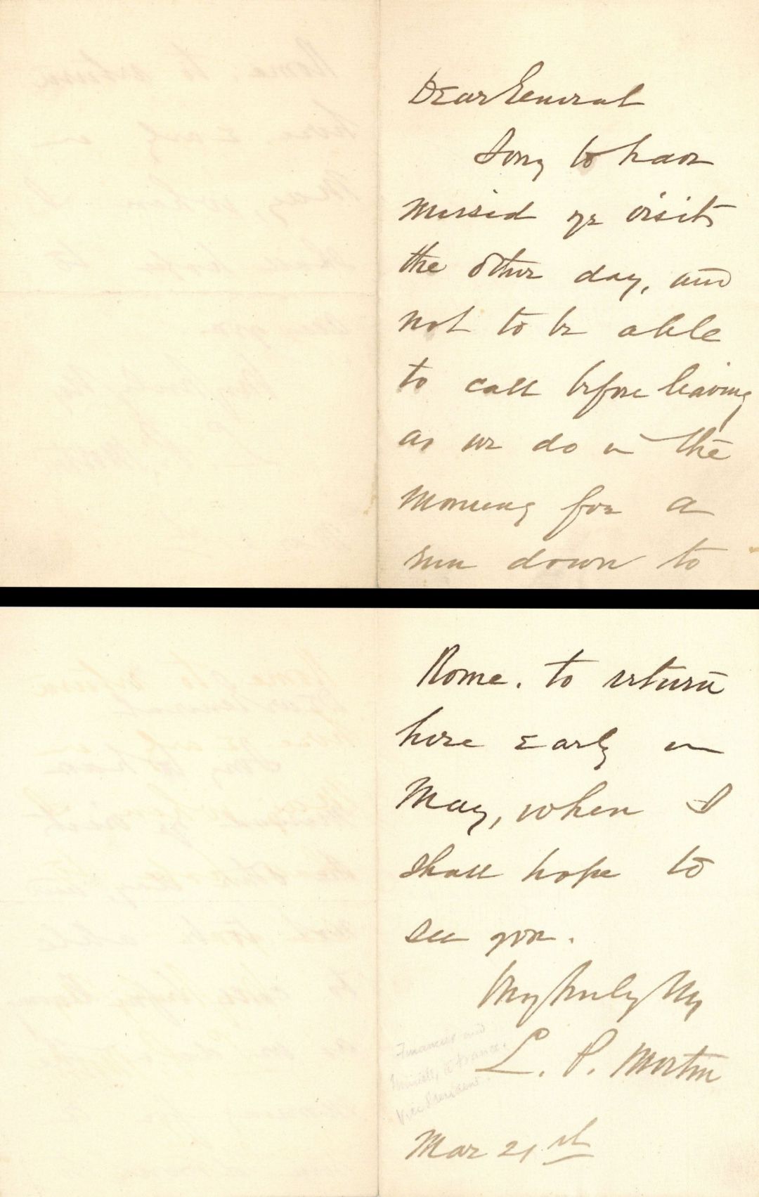 Letter signed by  L.P. Morton - Autograph