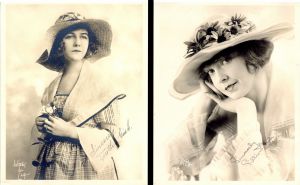 Pair of Stamp Signed Portraits of Dorothy and Lillian Gish - Autographs of Famous People