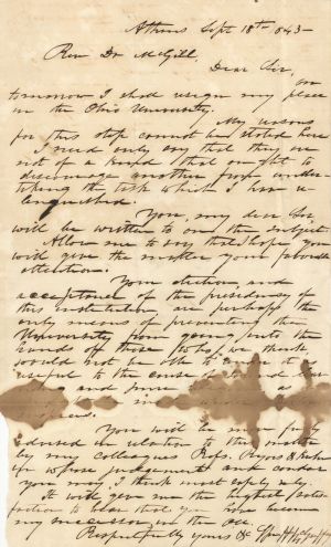 Handwritten document signed by Wm. H. McGuffey - Autographs of Famous People