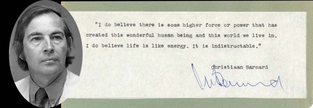 Typed Quote signed by Christiaan Barnard - Autograph