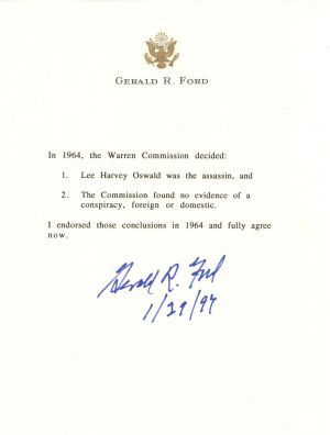 Gerald R. Ford signed Note - 1997 dated Autograph