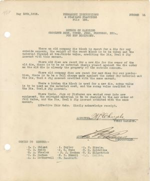 Typed letter signed by Walter Chrysler - 1913 dated Autograph