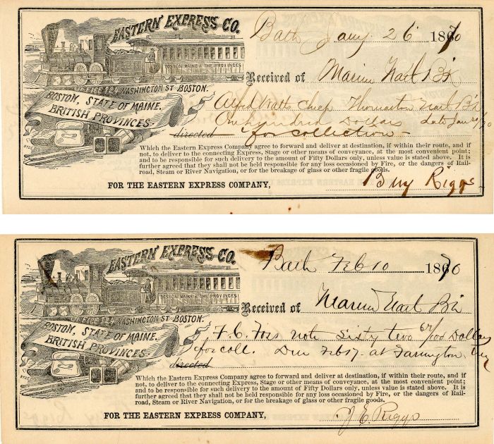 Eastern Express Co. Receipt