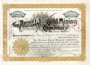 Acacia Gold Mining Co. - Stock Certificate