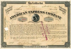 William G. Fargo - American Express Co. - Stock Certificate