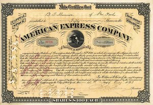 James C. Fargo and William C. Fargo - American Express Co - Unique - Stock Certificate