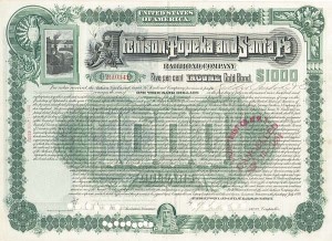 Atchison, Topeka and Santa Fe Railroad - $1,000 Bond