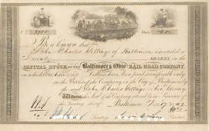 Louis McLane - Baltimore and Ohio Railroad - Stock Certificate