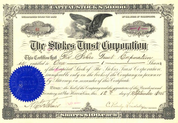 Stokes Trust Corporation - Stock Certificate