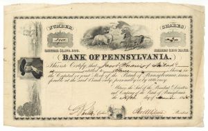 Bank of Pennsylvania - Stock Certificate
