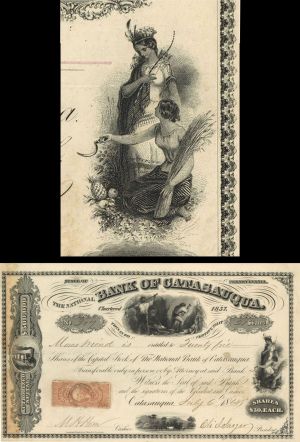 Bank of Catasauqua - 1865-1870 dated Stock Certificate