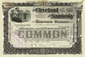 Cleveland and Sandusky Brewing Co. - Brewery Stock Certificate
