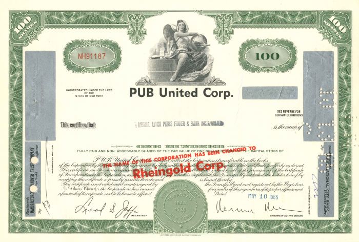PUB United Corp. - Stock Certificate