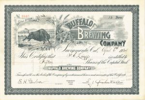 Buffalo Brewing Co. -  1934 dated Stock Certificate