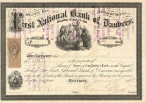 First National Bank of Danvers - Stock Certificate