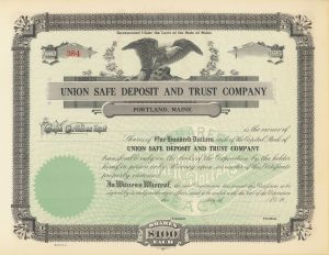 Union Safe Deposit and Trust Co. - Stock Certificate
