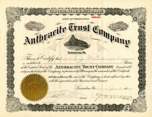 Anthracite Trust Co. - Stock Certificate