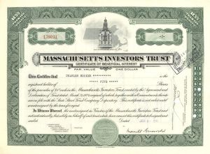 Massachusetts Investors Trust - 1940's dated Banking Stock Certificate