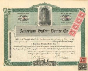 American Safety Device Co. - Stock Certificate