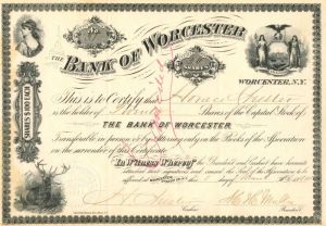 Bank of Worcester - Stock Certificate