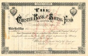 Chester Bank and Saving Fund - Stock Certificate