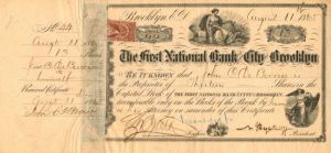 First National Bank of the City of Brooklyn - Stock Certificate