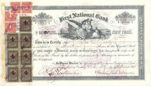 First National Bank of Ossining, New York - Stock Certificate