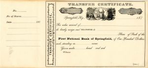 First National Bank of Springfield - Stock Certificate