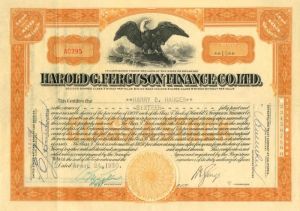 Harold G. Ferguson Finance Co. Ltd. - Stock Certificate