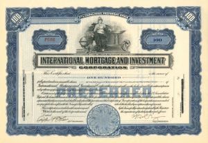 International Mortgage and Investment Corporation - Stock Certificate