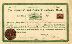 Farmers' and Traders' National Bank, of Colebrook, New Hampshire