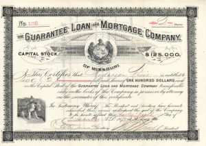 Gurarantee Loan and Mortgage Co. of Missouri - Stock Certificate