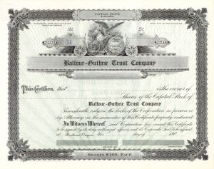 Balfour=Guthrie Trust Co. - Unissued Stock Certificate