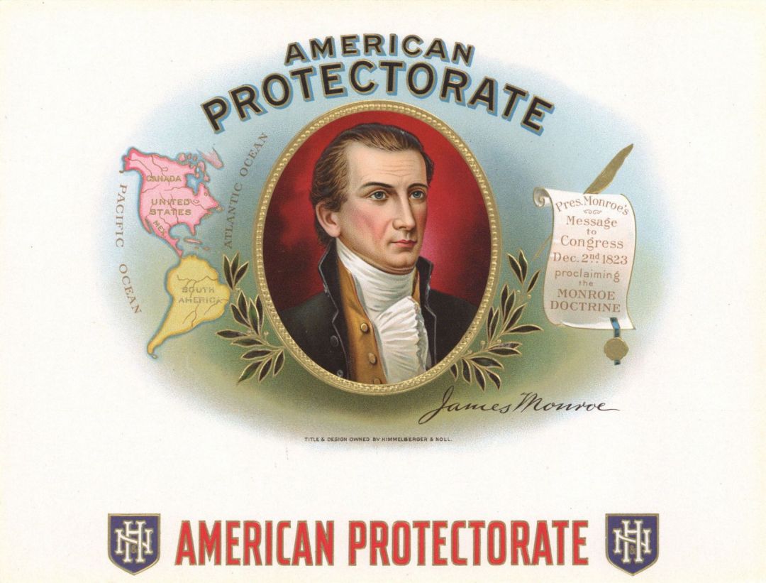 "American Protectorate" - Cigar Box Label - <b>Not Actual Cigars</b>