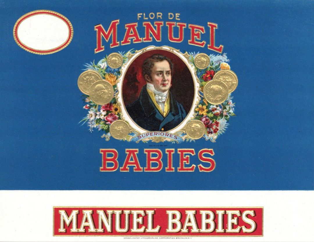 "Manuel Babies" - Cigar Box Label - <b>Not Actual Cigars</b>