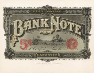 "Bank Note" - Cigar Box Label - Americana